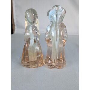 Mosser Glass 1981 Jenny and Josh 4.5" Figures Sky Blue‎ Pink Vi Hunter